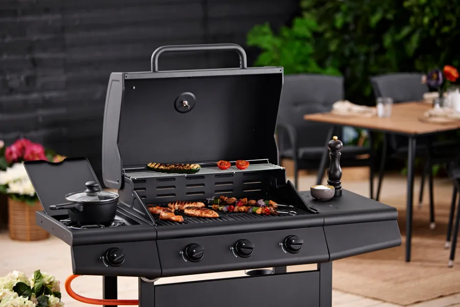 Grillexpert® Gasgrill*Gasgrill 3 brændere og sidebrænder sort -