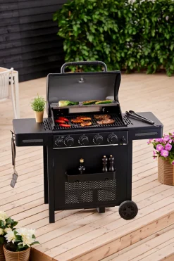 Grillexpert® Gasgrill*Gasgrill m/4 brændere & bagbrænder - Sort