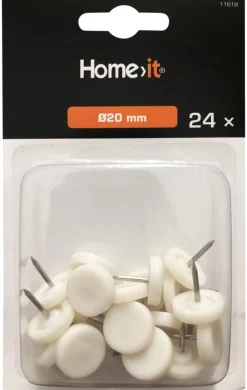 HOME it Filtpuder*Glidesøm Ø20 mm hvid plast - 24 stk.