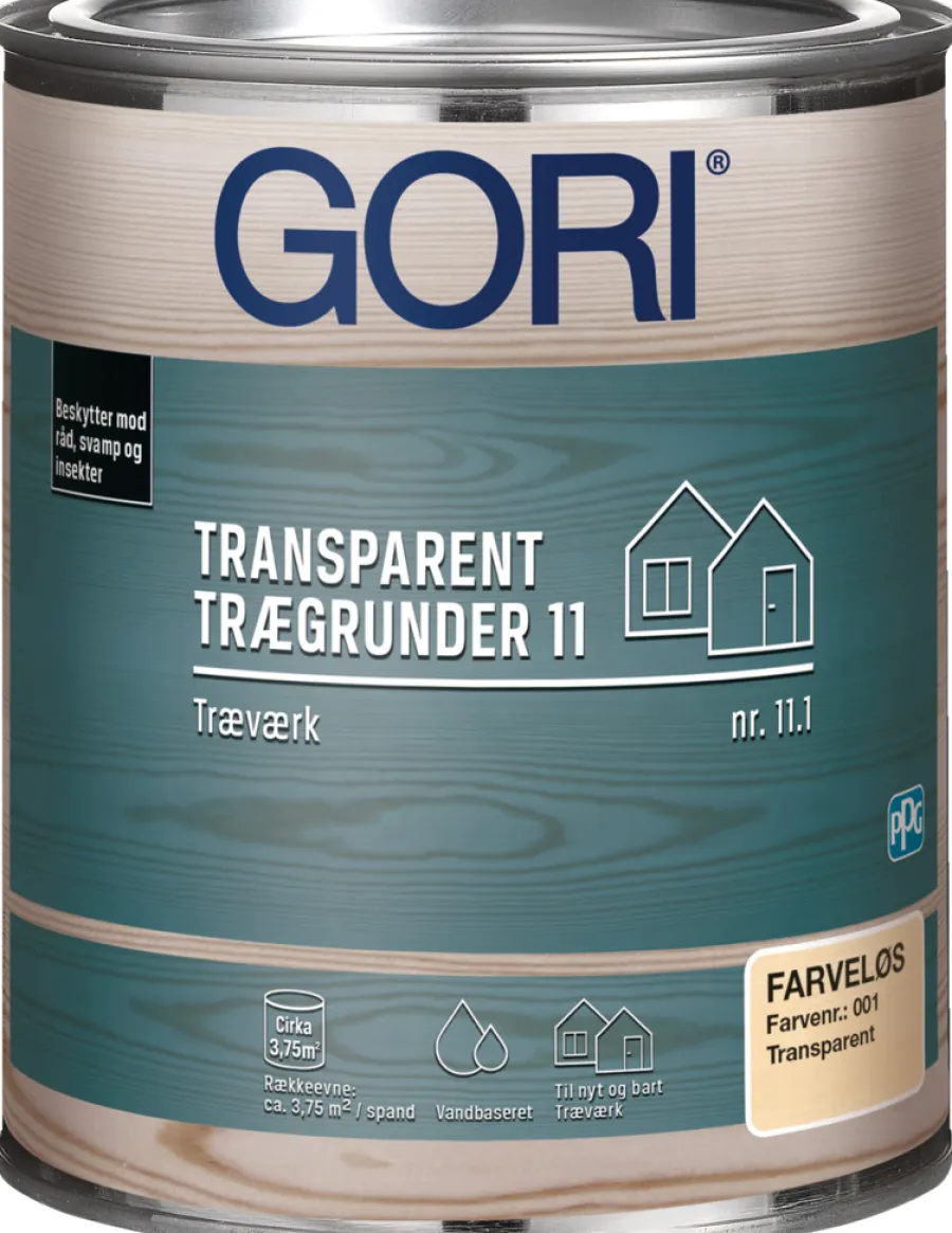 GORI Trægrunder*11.1 transparent trægrunder vandbaseret 750 ml Transparent (mælkehvid pigmentering - tørrer klart op)