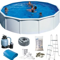 Swim & Fun Pools*Gre poolpakke Ø550 cm 24944 liter - Hvid