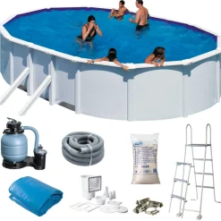 Swim & Fun Pools*Gre poolpakke oval 14550 liter - Hvid