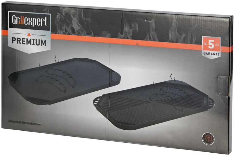 Grillexpert® Grilltilbehør*Grillplade helstøbt 49,5 x 27,3 cm -