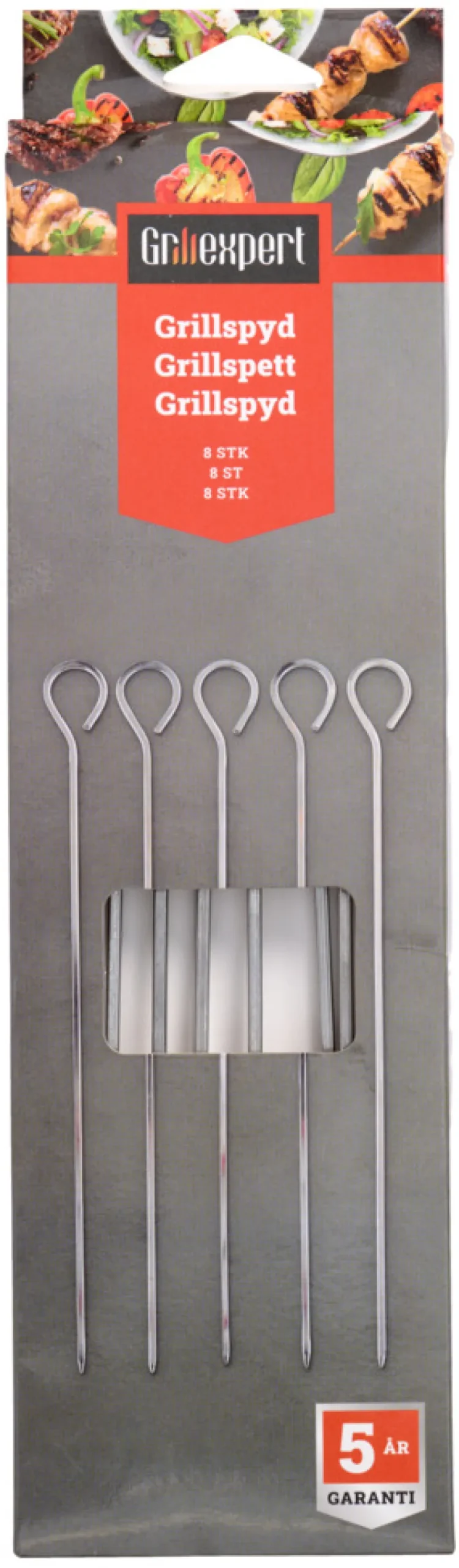 Grillexpert® Grilltilbehør*Grillspyd rustfrit stål 8 stk. -
