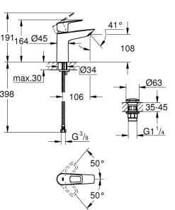 Grohe Håndvaskarmatur*Start Loop M-size håndvaskarmatur sort Mat sort