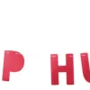 Pynt & Festudstyr*Guirlande i rød glitter med Hip Hip Hurra