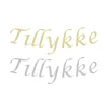 Pynt & Festudstyr*Guirlande i sølv eller guld glitter med Tillykke