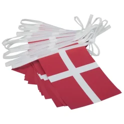 Gamle Danmark Pynt & Festudstyr*Guirlande m/20 stk. papirflag