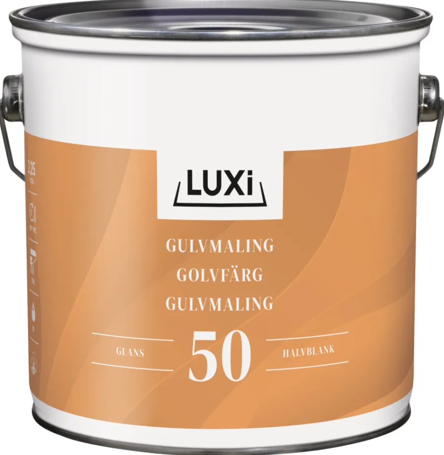 LUXI® Gulvmaling*Gulvmaling alkyd pastelgrå 2,25 liter - Pastelgrå (NCS-kode s2000-n)