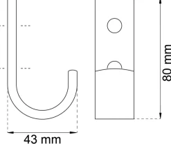 Habo Knager & Knagerækker*frakkekrog 80 mm Sort