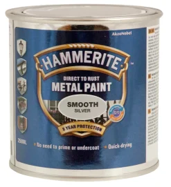 Hammerite Metalmaling Udendørs|Træ- & Metalmaling*metalmaling glat effekt 250 ml Sølv