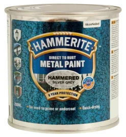 Hammerite Metalmaling Udendørs|Træ- & Metalmaling*metalmaling hammereffekt 250 ml Sølv