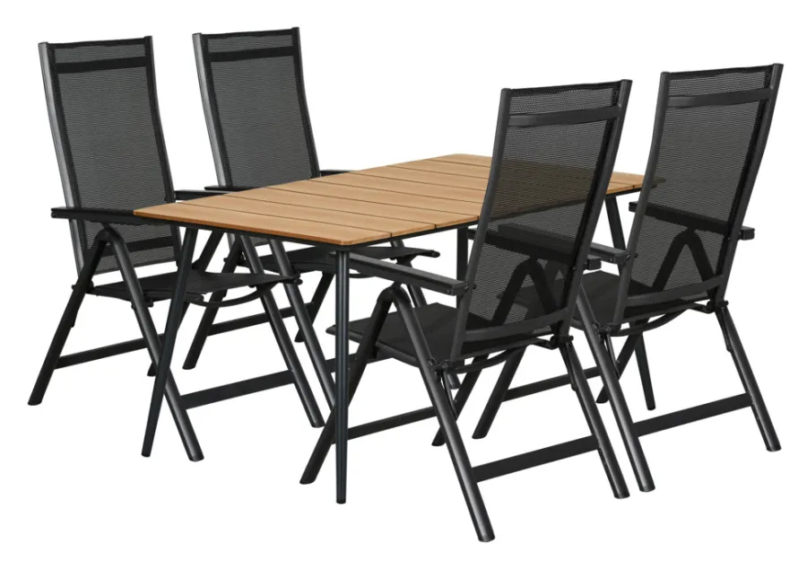 Sunlife® Sæsonafslutning|Haveborde*Havebord Beijing sort/teak 148 x 85 cm - Teak/sort