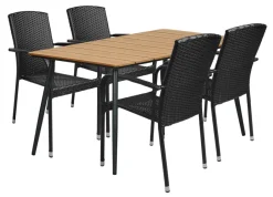 Sunlife® Sæsonafslutning|Haveborde*Havebord Beijing sort/teak 148 x 85 cm - Teak/sort