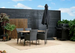 Sunlife® Sæsonafslutning|Haveborde*Havebord Beijing sort/teak 148 x 85 cm - Teak/sort