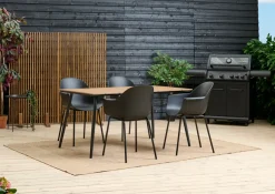 Sunlife® Sæsonafslutning|Haveborde*Havebord Beijing sort/teak 148 x 85 cm - Teak/sort