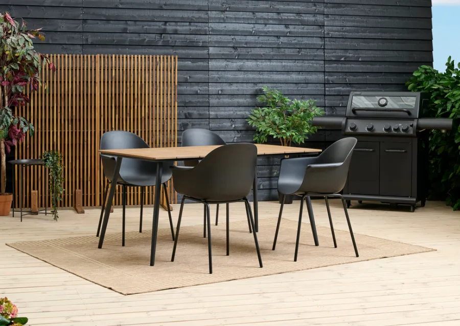 Sunlife® Sæsonafslutning|Haveborde*Havebord Beijing sort/teak 148 x 85 cm - Teak/sort