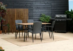 Sunlife® Sæsonafslutning|Haveborde*Havebord Beijing sort/teak 148 x 85 cm - Teak/sort
