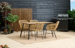 Sunlife® Sæsonafslutning|Haveborde*Havebord Beijing sort/teak 148 x 85 cm - Teak/sort