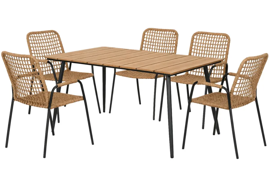Sunlife® Sæsonafslutning|Haveborde*Havebord Beijing sort/teak 148 x 85 cm - Teak/sort