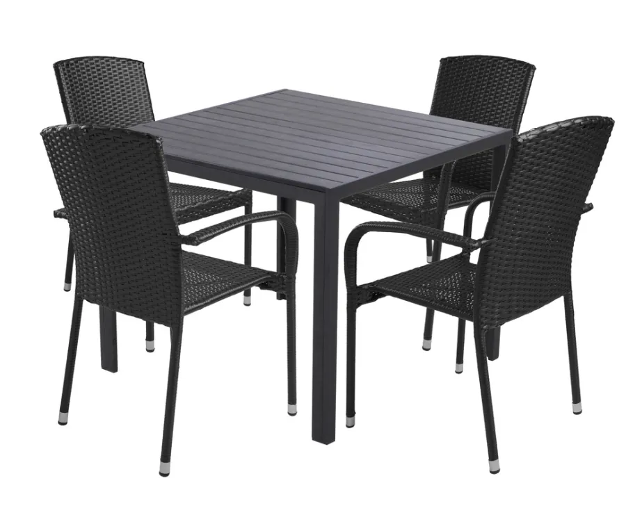 Sunlife® Sæsonafslutning|Haveborde*Havebord Havanna 90x90 cm i aluminium og nonwood -
