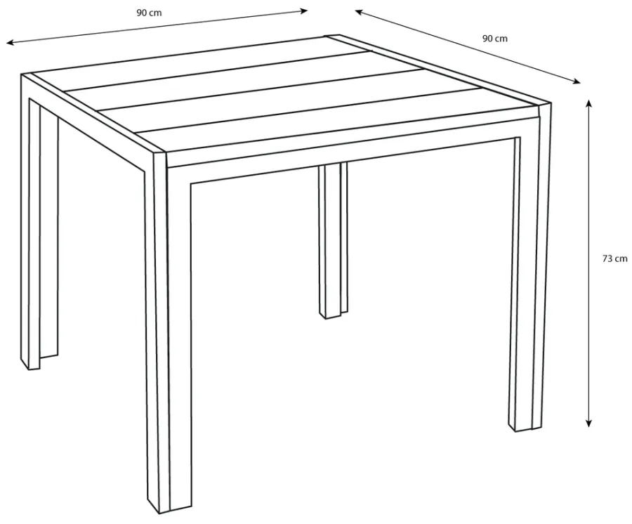 Sunlife® Sæsonafslutning|Haveborde*Havebord Havanna 90x90 cm i aluminium og nonwood -