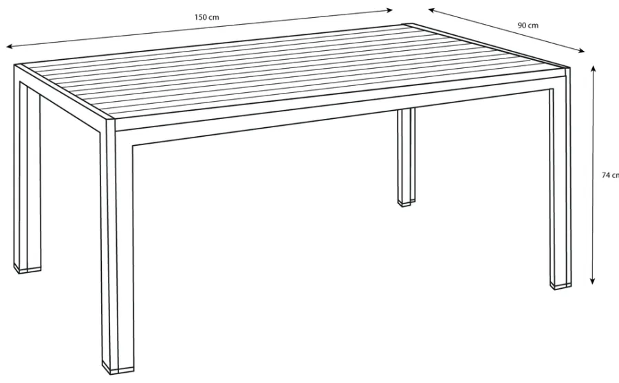Sunlife® Sæsonafslutning|Haveborde*Havebord Havanna 150 x 90 cm i aluminium og nonwood -