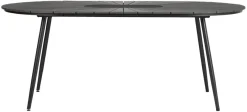 Haveborde*Havebord ovalt sort/brun 195 x 102 cm Sortbrun (bordplade)/sort (stel)