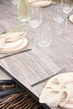 Haveborde*Havebord 205 x 104 cm i Grey Stone Look Sort
