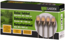 Garden® Sæsonafslutning|Solcellelamper*Havefakler med solceller 38 cm 4-pk. - Metal