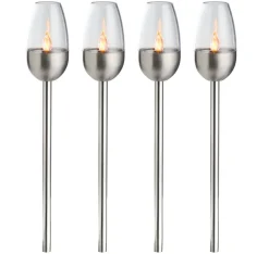 Garden® Sæsonafslutning|Solcellelamper*Havefakler med solceller 38 cm 4-pk. - Metal