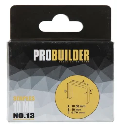 Probuilder Hæftepistoler*Hæfteklammer 10 mm nr. 13 1000 stk. -