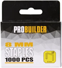 Probuilder Hæftepistoler*Hæfteklammer 8 mm nr. 13 1000 stk. -