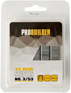 Probuilder Hæftepistoler*Hæfteklammer 12 mm nr. 53 1000 stk. -