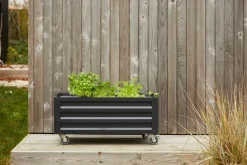 Garden® Planteborde & Højbede*Højbed på hjul sort 80 x 45 x 40 cm -