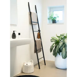 Håndklædeholdere*Håndklædestige bambus 180 x 45 cm Sort