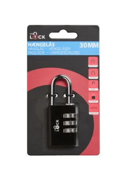 The lock Hængelåse*Hængelås m/kode 30 mm aluminium Sort