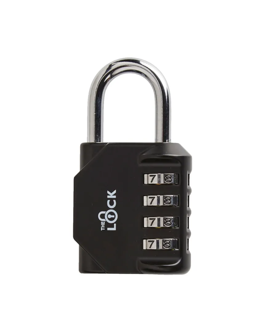 The lock Hængelåse*Hængelås m/kode 42 mm zink Sort