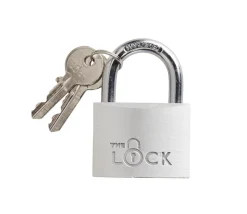The lock Hængelåse*Hængelås m/to nøgler 50 mm aluminium Sølv