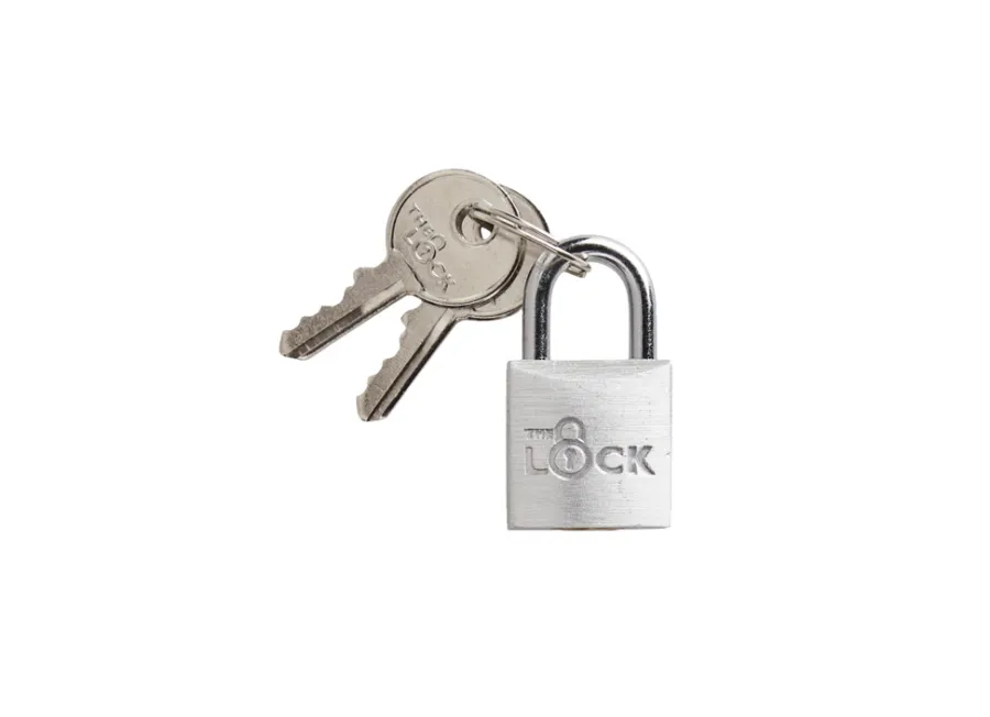 The lock Hængelåse*Hængelås m/to nøgler 20 mm aluminium Sølv