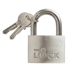 The lock Hængelåse*Hængelås m/to nøgler 60 mm rustfrit stål Sølv