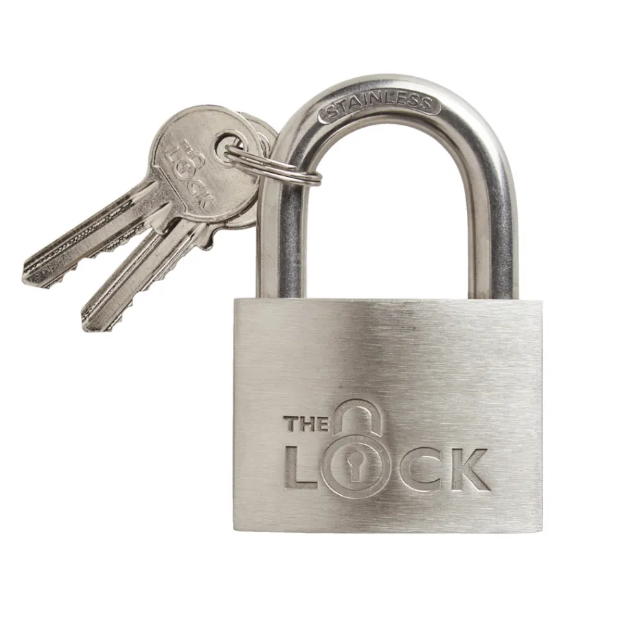 The lock Hængelåse*Hængelås m/to nøgler 60 mm rustfrit stål Sølv