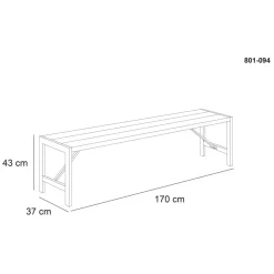 HORTUS Havebænke*bænk H-model fyrretræ sort 170 cm sort (grundmalet)