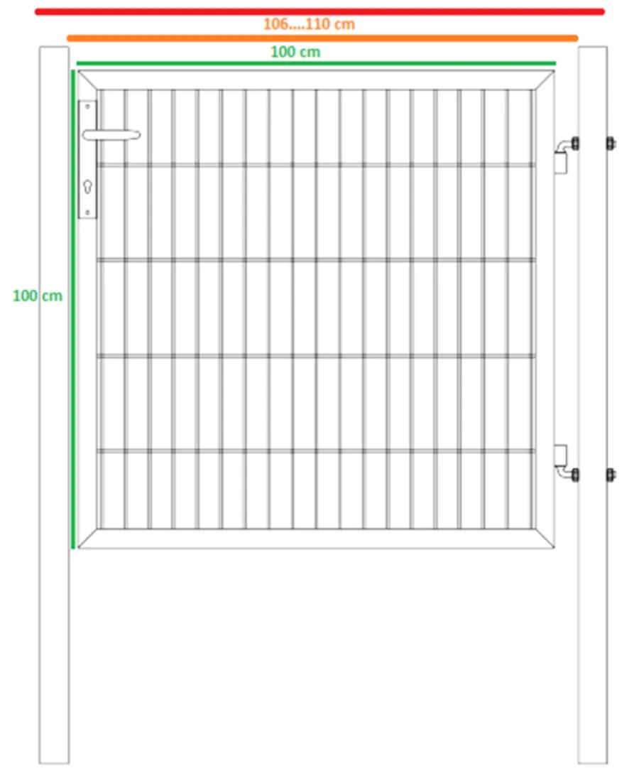 HORTUS Panelhegn|Havelåger*låge t/panelhegn galv. 100 x 100 cm - webshop sølv