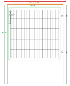 HORTUS Panelhegn|Havelåger*låge t/panelhegn sort 100 x 100 cm - webshop sort pulverlakering