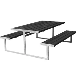 HORTUS Bord/Bænkesæt*LOKE bord-/bænkesæt sort 180 x 177 cm sort grundmaling