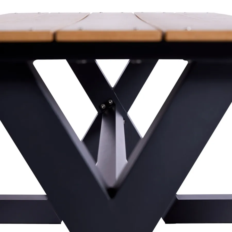 HORTUS Bord/Bænkesæt*X-model nonwood/alu 176 x 151 cm Teak og antracit