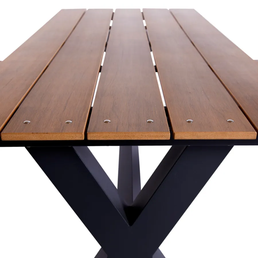 HORTUS Bord/Bænkesæt*X-model nonwood/alu 176 x 151 cm Teak og antracit