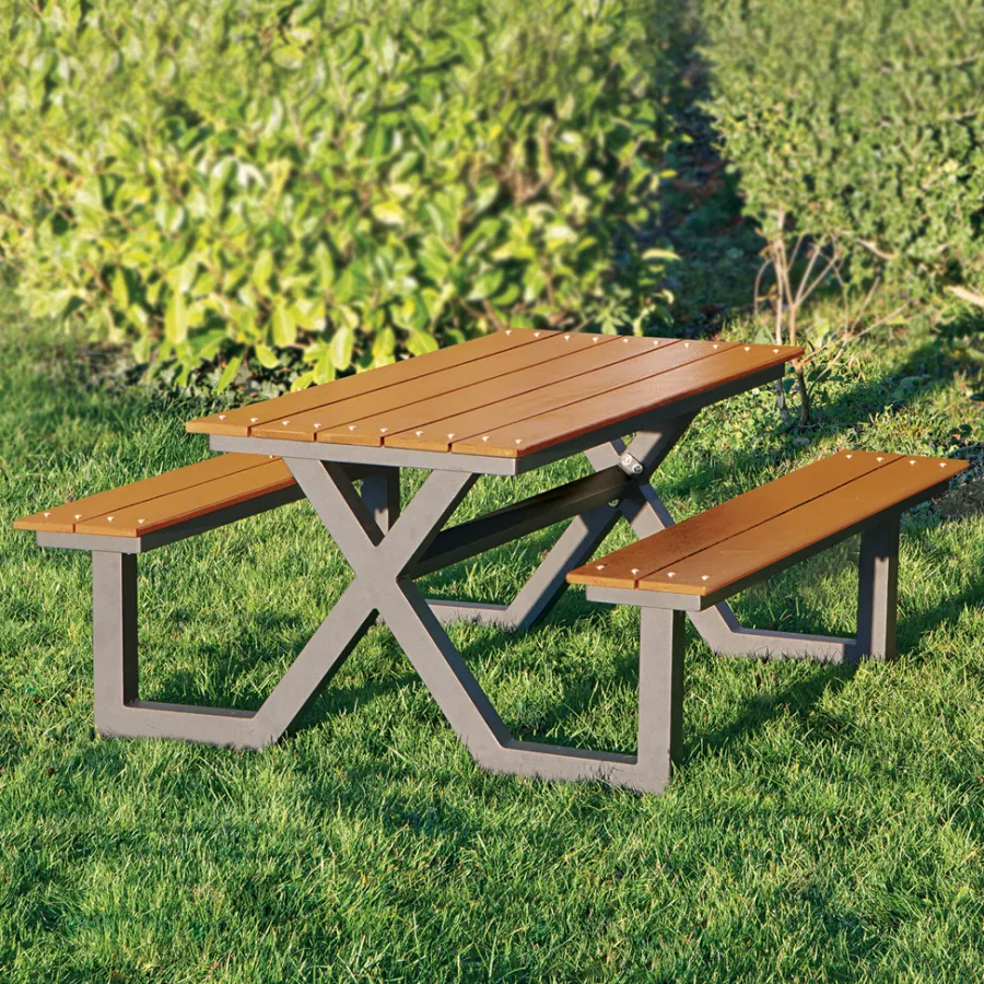 HORTUS Bord/Bænkesæt*X-model nonwood/alu 176 x 151 cm Teak og antracit