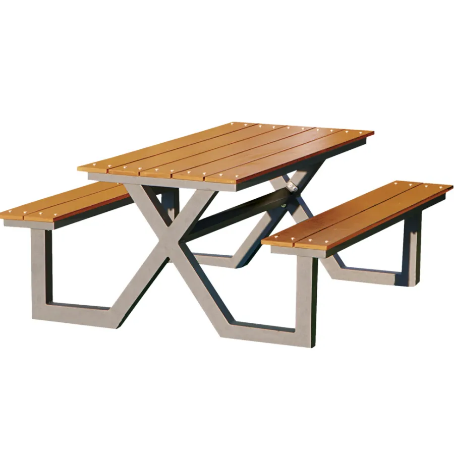 HORTUS Bord/Bænkesæt*X-model nonwood/alu 176 x 151 cm Teak og antracit